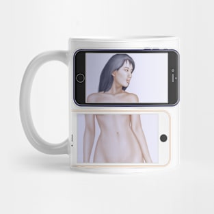 Illustration Logo – Phone Imaged Girl Mug